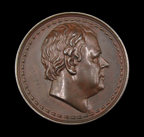 1827 Sir Walter Scott 62mm Bronze Medal - By Stothard