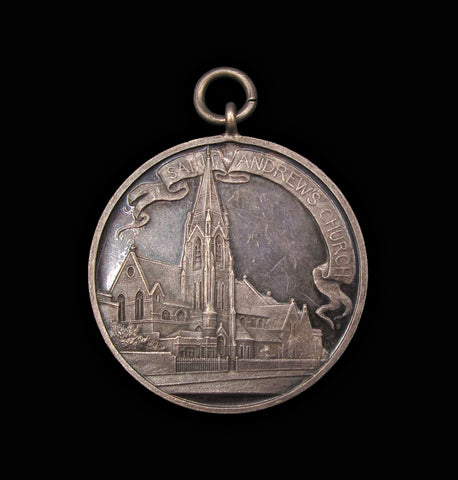 c.1920 St Andrew's Parish Fulham 38mm Silver Medal