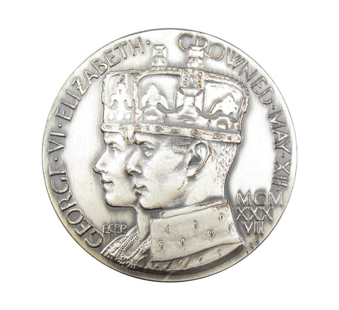 1937 Coronation Of George VI 57mm Silvered Medal - By Carter