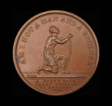 1834 Abolition Of Slavery 'Am I Not A Man And A Brother' 44mm Bronze Medal - By Davis
