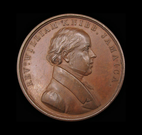1838 Abolition of Slavery William Knibb Jamaica 41mm Bronze Medal - By Davis