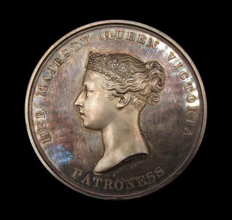 1840 Royal Agricultural Society 'Patroness' 55mm Cased Silver Medal - By Wyon