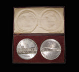 1847-1851 Houses of Parliament & Great Exhibition 74mm Medal Pair - By Ottley