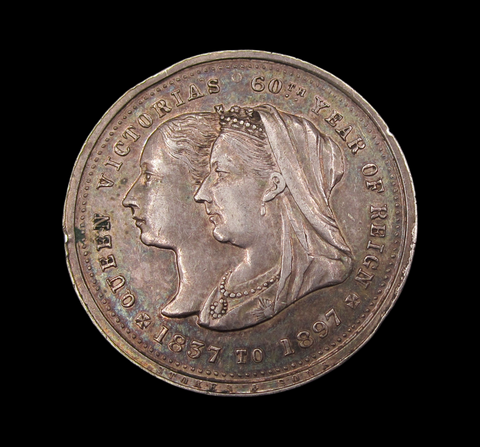 Australia 1897 Victoria Diamond Jubilee Eaglehawk 31mm Silver Medal - By Stokes