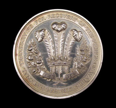1872 Recovery Of The Prince Of Wales 58mm Silver Medal - By Wyon