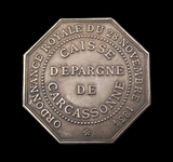 France 1834 Carcassonne Savings Bank Royal Ordinance 34mm Silver Medal