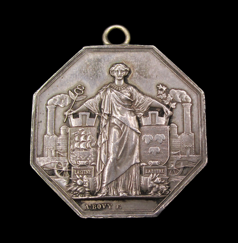 France 1838 Paris-Orleans Railway 36mm Silver Medal - By Bovy