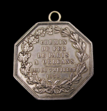 France 1838 Paris-Orleans Railway 36mm Silver Medal - By Bovy