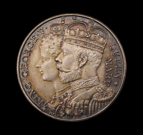 1913 George V Borough of Blackburn Royal Visit 32mm Silver Medal - Cased