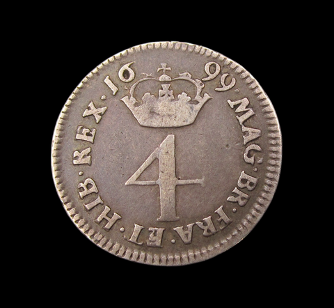 William III 1699 Maundy Fourpence - Fine