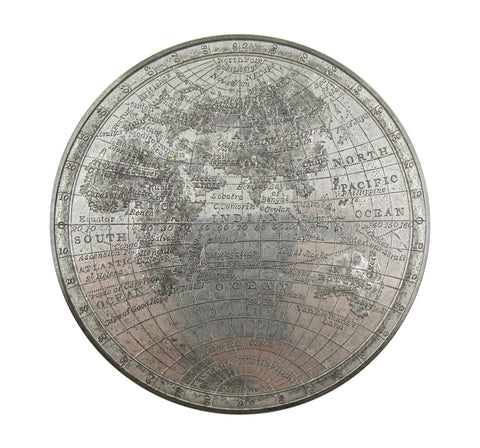 c.1820 Map Of The World Hemispheres 74mm Medal - Cased