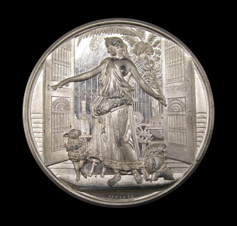 1854 Crystal Palace Exhibition 64mm WM Cased Medal - By Pinches