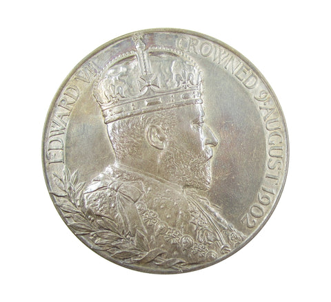 1902 Edward VII Coronation 55mm Silver Medal - Cased