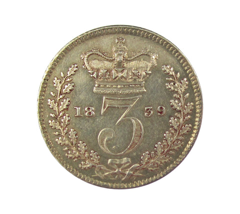 Victoria 1839 Threepence - NEF