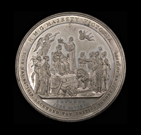 1838 Victoria Coronation 64mm Medal - By Davis