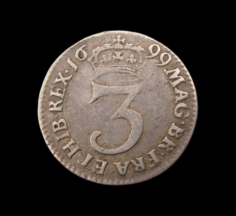 William III 1699 Maundy Threepence - Good Fine