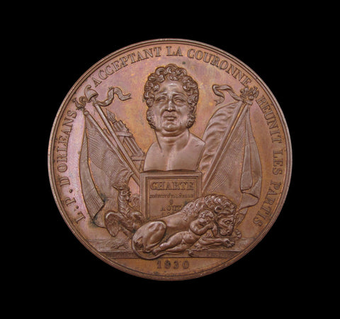 France 1830 Louis Philippe I Accession 59mm Medal - By Michaut