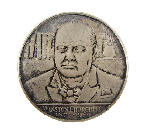 1965 Winston Churchill 'Very Well Alone' 39mm Silver Medal