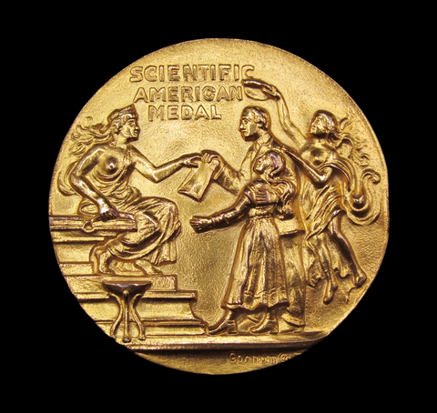 USA c.1920 American Museum of Safety 58mm 'Gold' Medal - To Elmer Sperry