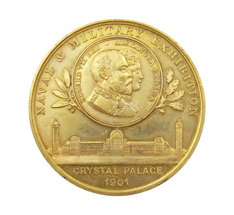 1901 Naval & Military Exhibition 38mm Gilt Medal