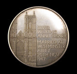 1972 Elizabeth II 25th Wedding Anniversary 51mm Silver Medal