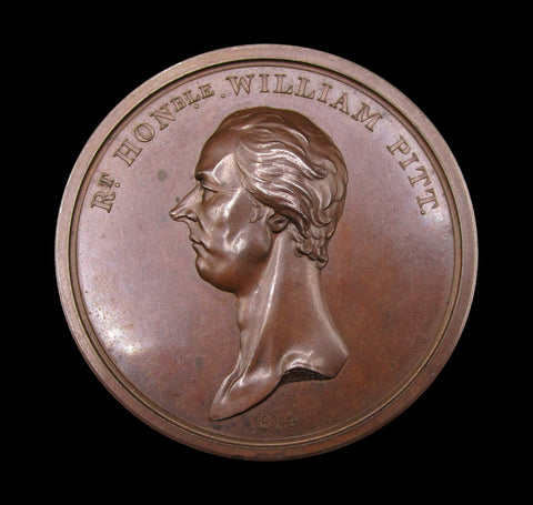 1814 Death Of William Pitt 54mm Memorial Medal - By Wyon
