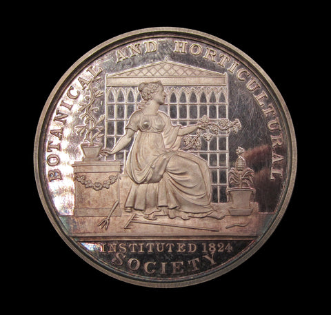 1824 Botanical & Horticultural Society 48mm Silver Medal - Cased