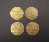 1805 Nelson's Naval Victories Set Of 4 x 20mm Gilt Medals In Box
