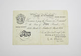 Bank Of England 1956 White Five Pound Banknote - O'Brien
