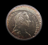 Austria 1780 Maria Theresia Restrike Thaler - Struck Off Center - PCGS MS65