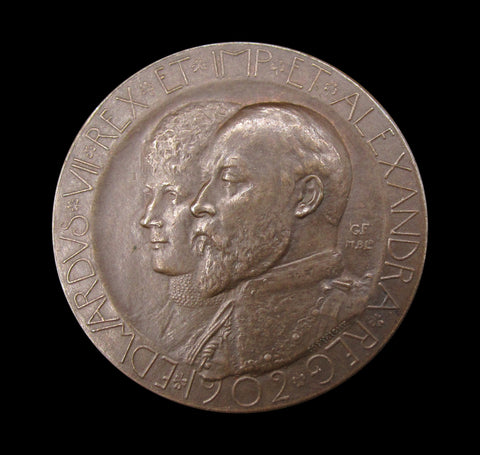 1902 Edward VII Coronation 35mm Uniface Bronze Medal - By Frampton