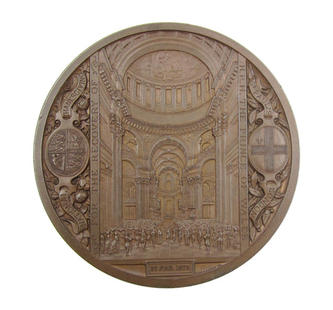 1872 Prince Of Wales National Thanksgiving 77mm Medal - Cased