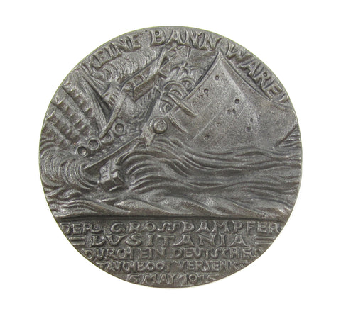 1915 Sinking Of The S.S Lusitania Medal - Cased With Sheet
