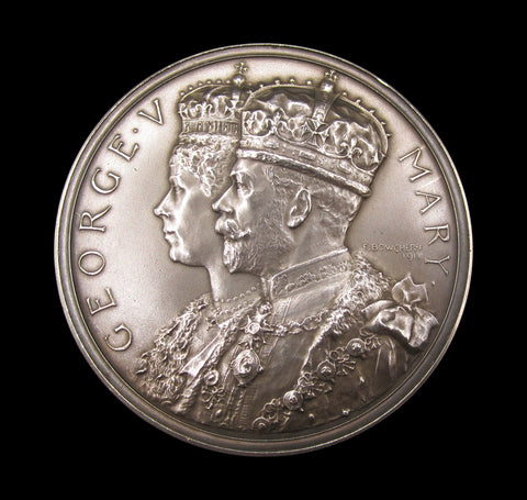 1911 Coronation Of George V 64mm Silver Medal - By Bowcher