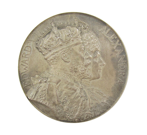 1902 Edward VII Coronation 46mm Silver Medal - By Bowcher
