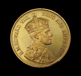 1937 Edward VIII Coronation 39mm Gilt Bronze Medal - Cased