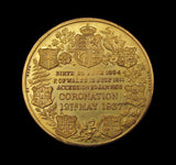 1937 Edward VIII Coronation 39mm Gilt Bronze Medal - Cased