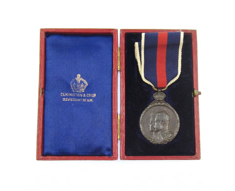 1902 Edward VII Coronation Medal On Ribbon - Cased