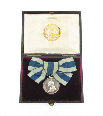 1897 Victoria Diamond Jubilee Silver Medal On Ribbon By Emptmeyer - Cased