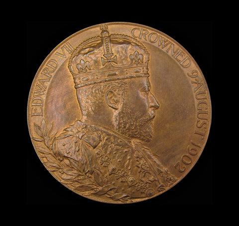 1902 Edward VII Coronation 55mm Bronze Medal - Cased