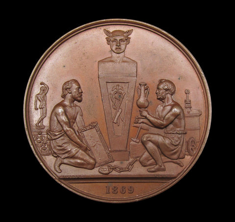 1869 Wolverhampton Industrial & Fine Art Exhibition 51mm Medal - By Moore