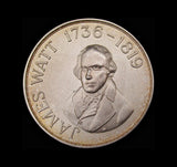 1976 Bicentenary of James Watt Bloomfield Colliery Steam Engine 38mm Silver Medal