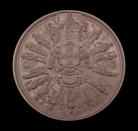 1866 Yorkshire Fine Art & Industrial Exhibition 89mm Medal - By Ottley