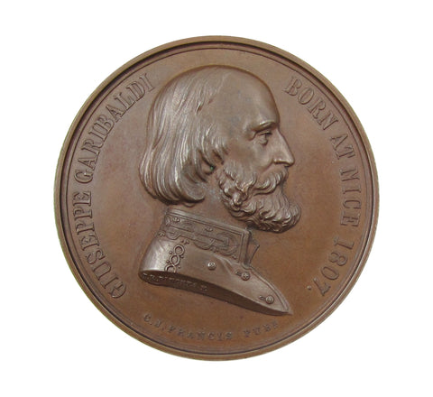 1860 Garibaldi War For Independence Of Italy 42mm Medal - By Pinches