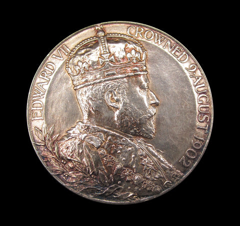 1902 Edward VII Coronation 55mm Silver Medal - Cased