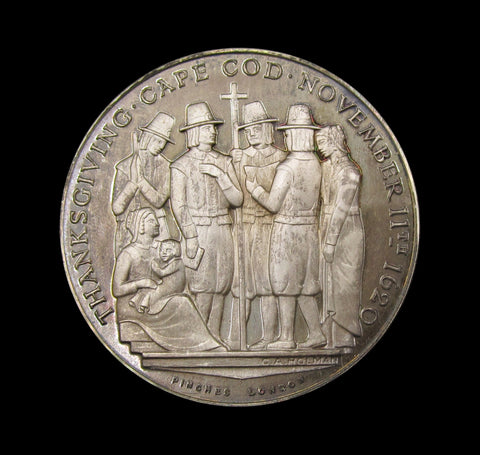 1970 Mayflower 350th Anniversary 38mm Silver Medal - By Pinches