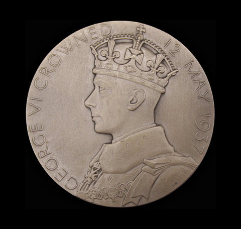 1937 George VI Coronation 57mm Silver Medal - Cased