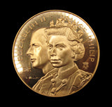 1972 Queen & Prince Philip 25th Anniversary 50mm Silver Medal - By Colley