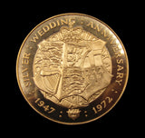 1972 Queen & Prince Philip 25th Anniversary 50mm Silver Medal - By Colley
