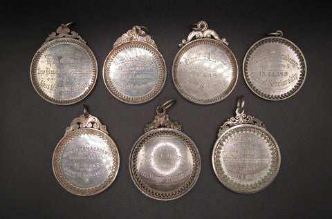 1874-1889 Set Of 7 x Hamilton Academy Silver Award Medals
